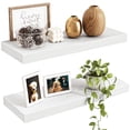 thumbnail image 1 of Juego de 2 estantes flotantes Fixwal de madera para montar en la pared, 15,7 cm, color blanco, 1 of 7