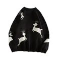 thumbnail image 1 of Suéter de pareja de diseño de nicho, prendas de punto de otoño e invierno, suéter de abrigo de ciervo navideño, estilo versátil, 1 of 6