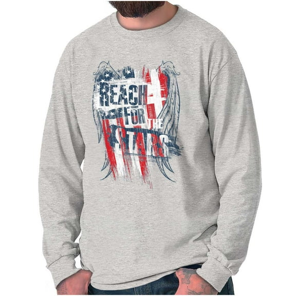Reach for the Stars American Pride Plus Size Long Sleeve Graphic Tee Shirt Brisco Brands 2X