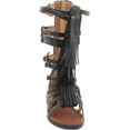 thumbnail image 4 of Link Savannah 3K Little Girls Strappy Buckled Fringe Gladiator Flat Sandals, 4 of 4