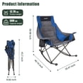 thumbnail image 3 of Sunnyfeel Oversized Folding Rocking Camping Chair Blue Fully Padded Patio Chair Camp Outdoor Rocker High Back Portable Lawn Recliner with Side Pocket Camp Rocker for Adults Heavy Duty 500 LBS, 3 of 9