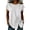 White, variant on Ahdbta Womens Cotton Linen Tops Summer Short Sleeve Round Neck Button Babydoll Shirts Casual Loose Fit Cute Peplum Blouse