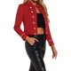 thumbnail image 4 of CHAQUETA VINTAGE STEAMPUNK PARA MUJERES INSPIRADA EN LOS AÑOS 60, CHAQUETA CASUAL CON BOTONES EN LA PARTE DELANTERA, TALLA XL, ROJA, 4 of 6