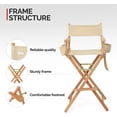 thumbnail image 5 of Upgraded 31" Height Tall Director Chair Folding Artist Makeup with Replacement Cover Apricot Canvas, Storage Side Bags, Portable Footrest, Support 250 lbs,Solid Hardwood & Polyester Wood, 5 of 18
