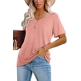 thumbnail image 2 of Camiseta Básica de Manga Corta con Cuello en V para Mujer Lunivop, 2 of 4