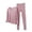 Pink, variant on Wensltd Women's Long Sleeve Sleepwear Comfortable Winter Warm Pajamas Solid Color Round Neck Top Soft Sleep Wear Set Home Clothing Gray XXXXL