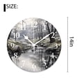 thumbnail image 2 of 14 Inch Wall Clock Battery Operated Silent Clock Decorative for Office, Kitchen, Outdoor, Living Room，Small Spring forest Distant Mountain Picture Multicolor, 2 of 4