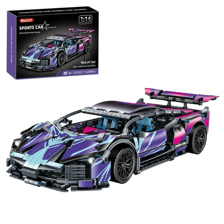 Creative Sports Building Block Car Set - 1:14 Scale, 1329 Pieces, Suitable for Ages 6 and Up