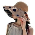 thumbnail image 4 of LinYooLi Dot Shading Hat Summer Female Vinyl Bow, Large Eaves Sunscreen Hats, 4 of 6