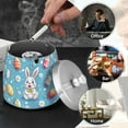 thumbnail image 4 of Yayeee Ashtray with Lid for Cigarette Smokeless Stainless Steel Home Ash Holder, Easter Bunny Pattern, 4 of 7