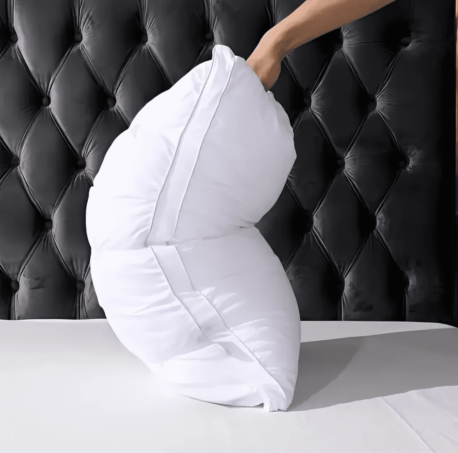 Kaqinu Queen Size Bed Pillows Set of 2, Hotel Quality, Down Alternative Gusseted Bed Pillows for Side, Back, or Stomach Sleepers, White