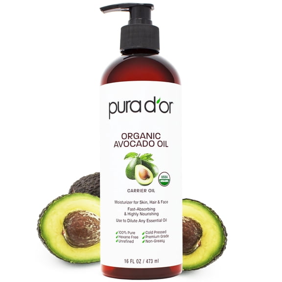 PURA D'OR ORGANIC Avocado Oil, 16 Fl Oz