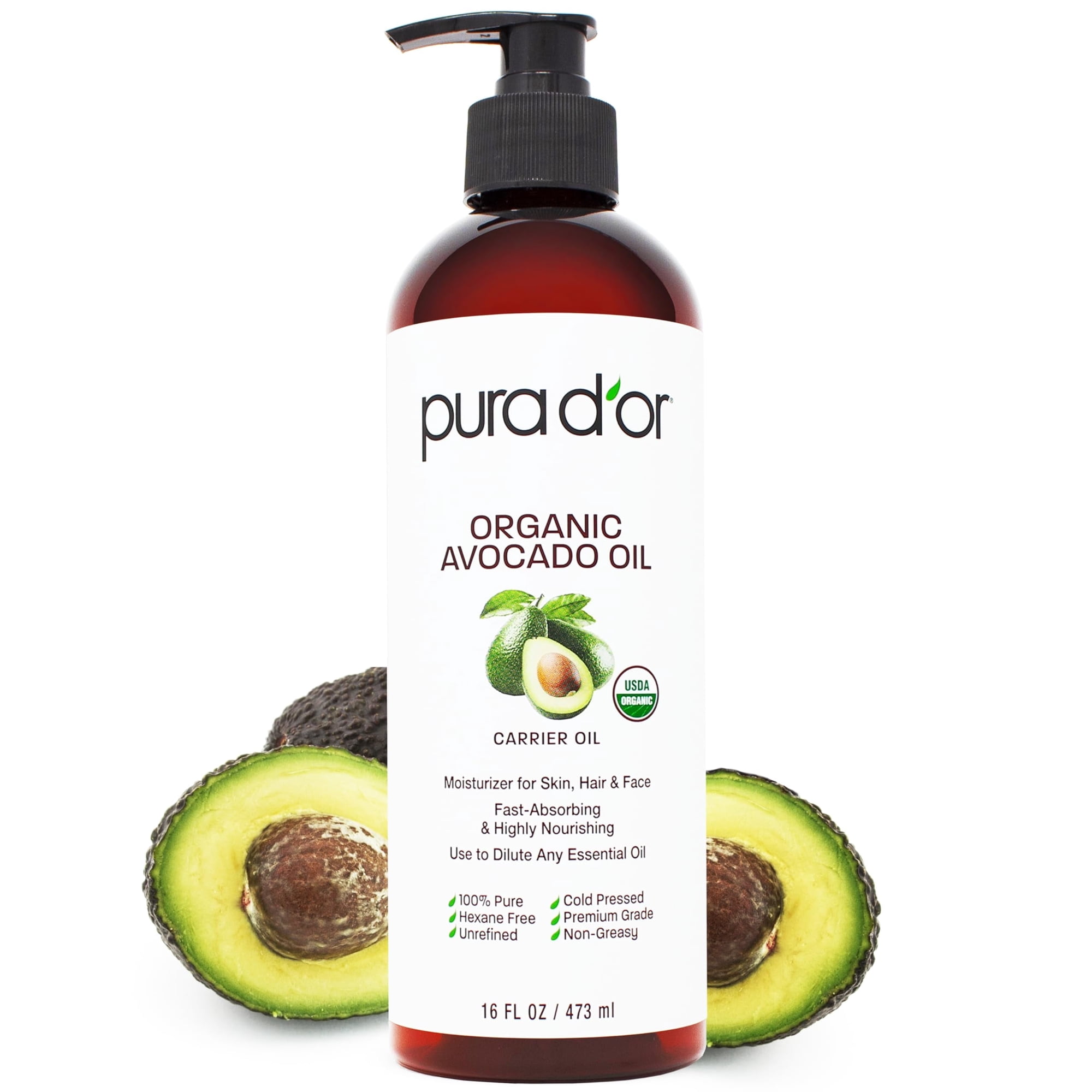 PURA D'OR ORGANIC Avocado Oil, 16 Fl Oz