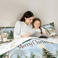 thumbnail image 4 of Manfei Dreamy Christmas Festival Bedding Comforter Set 7 Pieces for Kids, Glitter Xmas Tree Full Bedding Set, Fairy Tale Cabin Reversible Fitted Sheet Flat Sheet, Luxury Bedroom Decor, 4 of 7