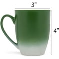 thumbnail image 5 of Green White Two Toned Ombre Matte 10 ounce Ceramic Stoneware Coffee Cup Mugs Set of 4, 5 of 6