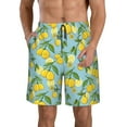 thumbnail image 2 of Uemuo Lemon (3) Pattern Men's Swim Trunks Hawaiian Beach Bathing Suit Swimsuits Beach Quick-Dry Shorts with Pockets-XX-Large, 2 of 9