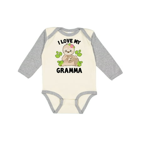 

Inktastic Cute Sloth I Love My Gramma with Green Leaves Gift Baby Boy or Baby Girl Long Sleeve Bodysuit