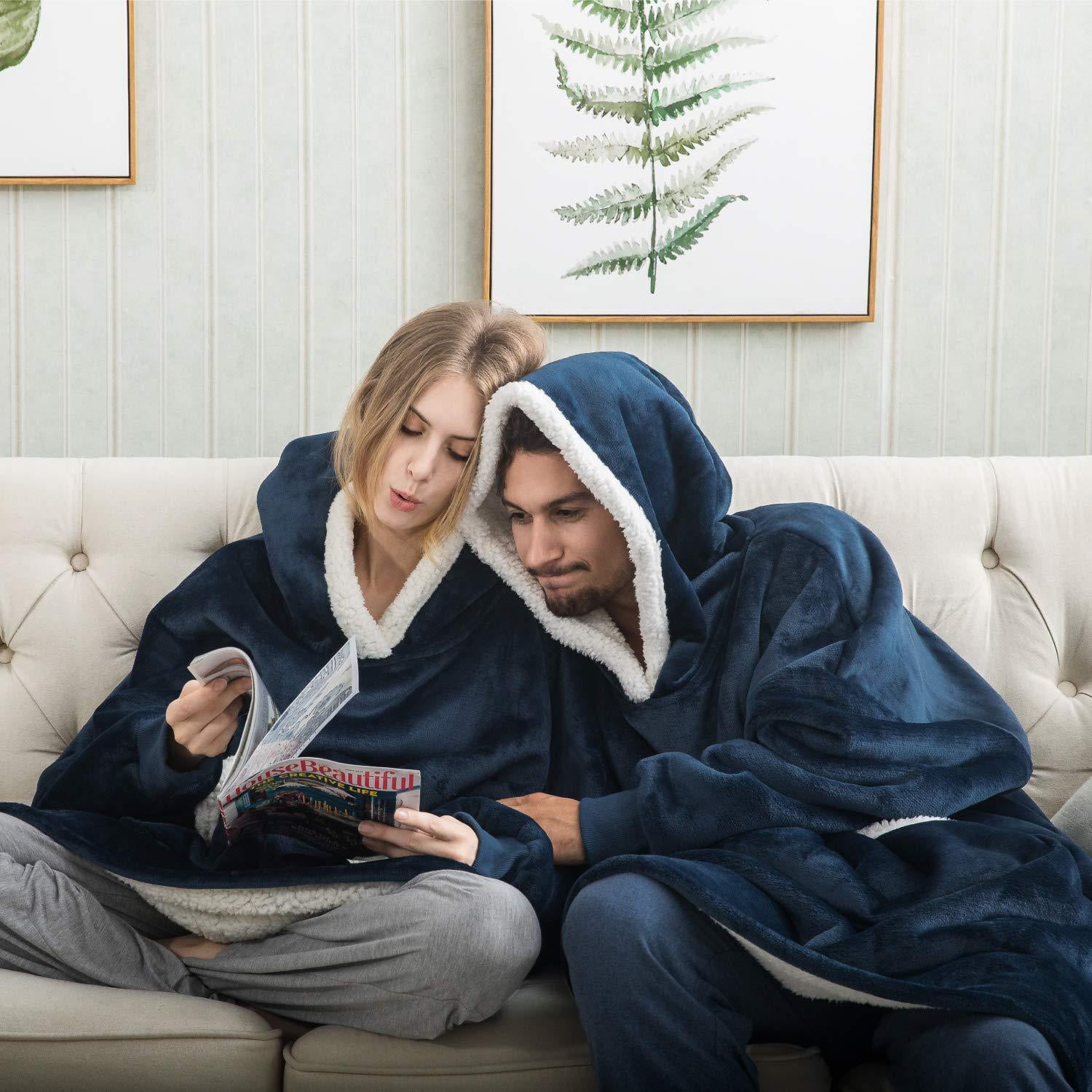 HMSU Blanket With Sleeves Women Oversized Hoodie Fleece Warm Hoodie Sweatshirt Giant TV Blanket Women Hoody Robe Casaco Feminino Walmart