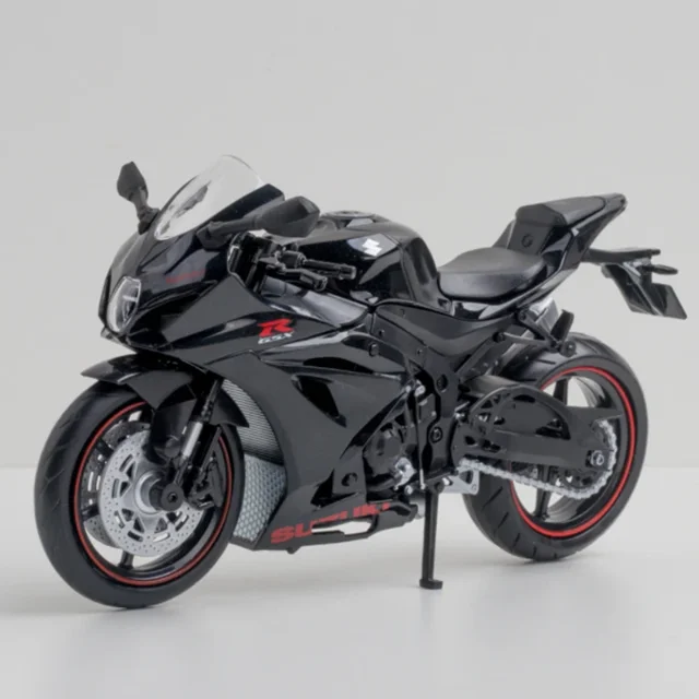 1:12 Suzuki GSX-R1000R Aprilia RSV4 Alloy Racing Motorcycle Model Diecast Street Cross-Country Motorcycle Model High Simulation GSX Black
