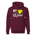 thumbnail image 1 of Wild Bobby, My Heart Is On That Tennis Field, Sports, Unisex Graphic Hoodie Sweatshirt, Maroon, X-Large, 1 of 4