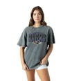 thumbnail image 2 of Women's Gameday Couture Gray Baltimore Ravens Peak Performance Oversized Snow Wash T-Shirt, 2 of 6
