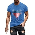 thumbnail image 3 of Jinhomg Mens Summer Tee Shirt 4Th July USA Flag Graphic T-Shirts Big And Tall Short Sleeve Crew Neck Tops 2025 American Star Striped Patriotic Pullover Blue XL, 3 of 6