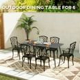 thumbnail image 4 of Outsunny Table à Manger Rectangulaire de Patio pour 6 Personnes, Table d'Extérieur, Gris, 4 of 10