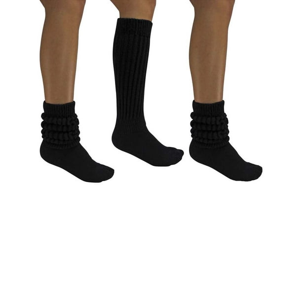Luxury Divas All Cotton 3 Pack Extra Heavy Slouch Socks Walmart Com Walmart Com