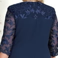 thumbnail image 5 of IDOPIP Plus Size Cocktail Dress for Curvy Women 1/2 Sleeve Floral Embroidery Wedding Guest Dress, 5 of 6