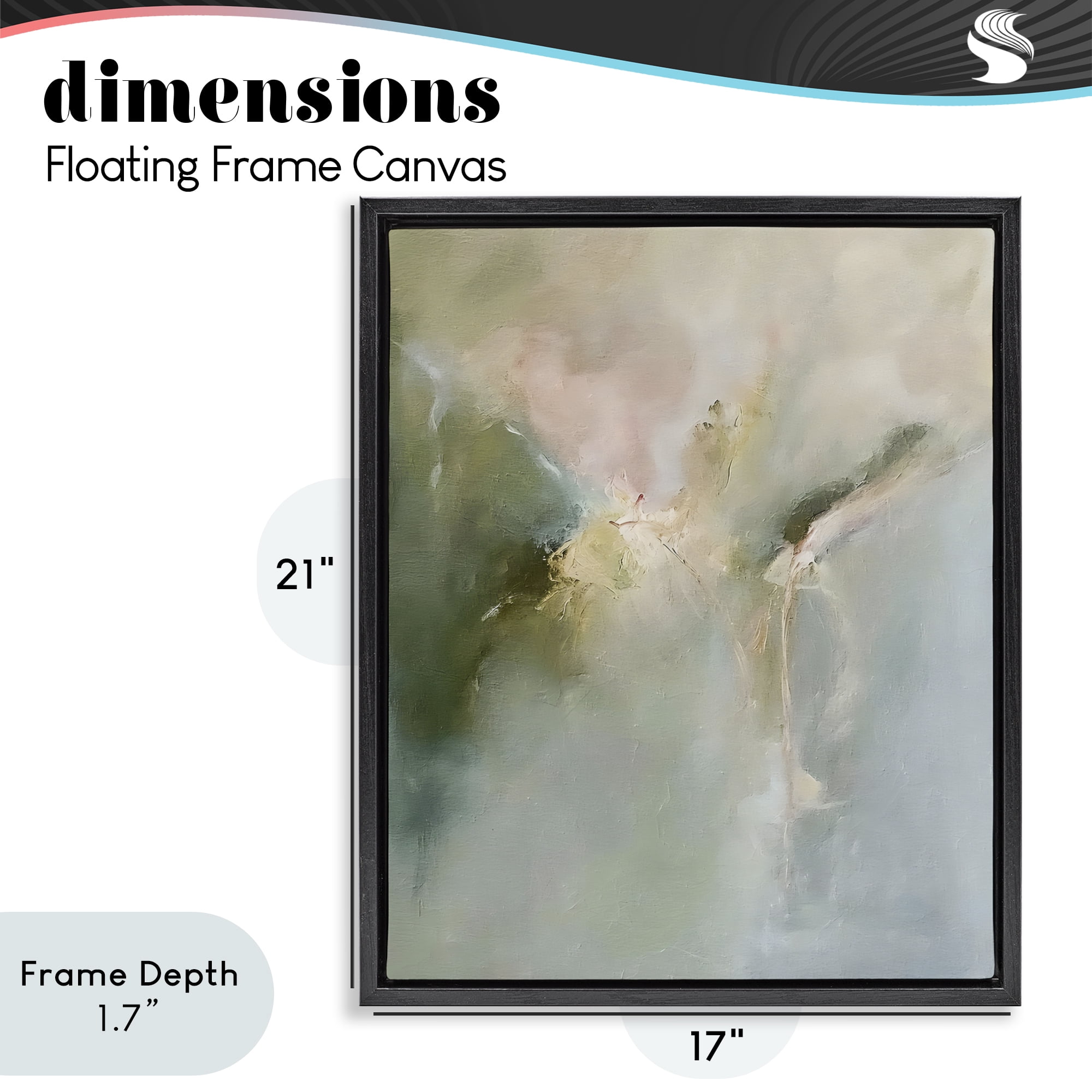 Stupell Industries Ethereal Brushwork Harmony Black Framed Floater Canvas Wall Art, design by Riley B