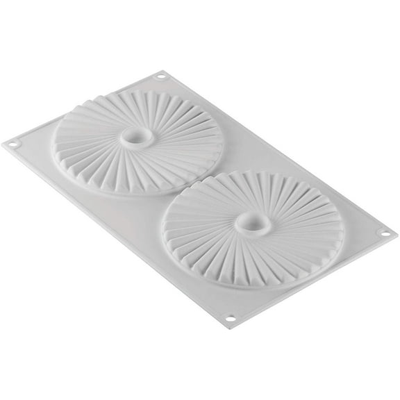 Silikomart Pliss 100 Silicone Mold with 2 Cavities, Each 5.51 Inch Diameter x 0.39 Inch High