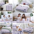 thumbnail image 5 of 3 Piece Anchor Purple Duvet Cover Set Full Size,Microfiber Comforter/Quilt Cover with Corner Ties and 2 Pillowcases,Modern Navy Blue White Striped Nautical All Season Soft Bedding with Zipper Closure, 5 of 8
