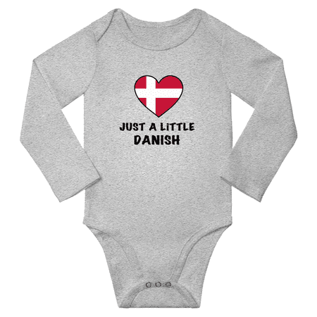 

Just a Little Danish Heart Baby Long Sleeve Romper (Gray 12 Months)