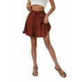 thumbnail image 3 of Women Boho Ruffled Tiered Swing Beach Skorts Drawstring High Waisted Tennis Golf Y2K Short Skirt Orange Color L, 3 of 9