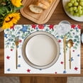 thumbnail image 4 of 4th of July Placemats Set of 4, Memorial Day Patriotic Star Eucalyptus Leaf Placemats for Dining Table, Place Mats for Kitchen Tabletop, Waterproof Wipeable Dining Table Mats Set, 4 of 9