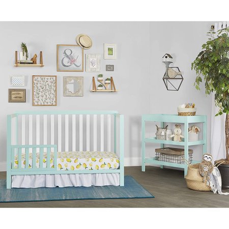 Dream On Me Convertible Crib Toddler Guard Rail in Mint, Converts Cribs to Toddler Beds