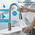 thumbnail image 5 of Zovajonia Touch on sensor Kitchen Faucet Sink Pull Down Swivel Mixer Faucet Brushed Nickel, 5 of 9