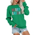 thumbnail image 3 of KimSoong Women Christmas Sweatshirt Merry Bright Graphic Print Long Sleeve Shirts Christmas Crew Neck Pullover Casual Blouse Tops, 3 of 9