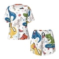 thumbnail image 4 of Qekee Dinosaur Women's Pajama Set Short Sleeve Sleepwear Summer Home Wear with Pockets Soft Short Sleeve Shirt - Dinosaur, 4 of 9