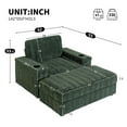 thumbnail image 2 of 42" Oversized Chaise Lounge Chair Indoor,Upholstered Accent Chair Armchair with Storage Ottoman and Cup Holders, Reading Couch with Deep Seat for Living Room,Bedroom,Green, 2 of 13