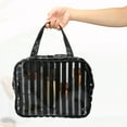 thumbnail image 4 of Unique Bargains Clear Toiletry Bag Transparent Makeup Bag Travel Zipper Cosmetic Organizer for Women 10.43"x3.15" Black, 4 of 7
