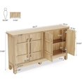 thumbnail image 2 of Tribesigns Farmhouse Sideboard Buffet Cabinet with 4 Doors, Wood Coffee Bar Storage Cabinet,Natural, 2 of 6