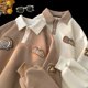 thumbnail image 2 of Sudadera con cuello tipo polo para mujer, estilo waffle, novedad de otoño 2024, blusas holgadas de manga larga, ropa de estilo preppy, moda coreana, blusa Y2k para mujer, 2 of 4