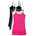 thumbnail image 3 of 4 Pack Active Basic Women's Basic Tank Tops (Small, Blk/White/Pink/H.Charcoal), 3 of 3