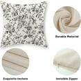 thumbnail image 7 of Chinoiserie Floral Pillow Covers 18x18 Set of 2 Black and Cream Floral Decorative Throw Pillow Covers Vintage Rustic Toile Flower Pillowcase Outdoor Decor Linen Cushion Case for Couch Sofa, 7 of 7