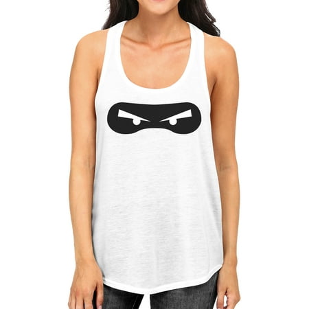 Ninja Eyes Womens White Racerback Tanks Halloween Costume Tshirt