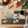 thumbnail image 2 of Texas Stars Vintage Placemats Set of 12, Bless OurHome Pots Country Wood Grain Placemats for Dining Table, Place Mats for Kitchen Tabletop, Waterproof Wipeable Dining Table Mats Set, 2 of 9