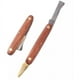 thumbnail image 1 of Cuchillo para recortar pezuñas con mango de madera, hoja de acero inoxidable profesional, herramientas de herrador, diseño antideslizante para caballos y burros, cortador de pezuñas multiusos, 1 of 5