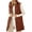Chestnut, variant on SHEWIN Womens Puffer Vest Full Zipper Hooded Long Quilted Jackets Sleeveless Winter Warm Coat Outerwear Green