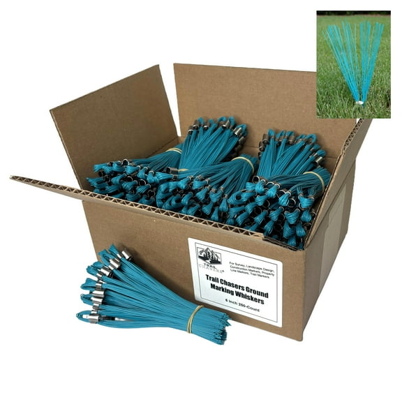 Trail Chasers Blue Marking Whiskers, 6 Inch, 250 Count for Survey, Construction, Landscaping & Trail Markers